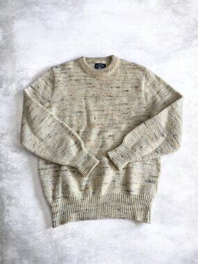 BOATHOUSE ROW Vintage Men’s Wool Blend Beige Crewneck Sweater Size Large